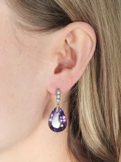 Boucles d'oreilles améthyste poire