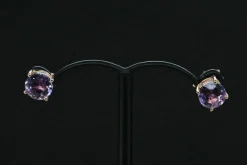 Boucles d'oreilles améthyste en or rose