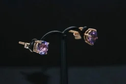 Boucles d'oreilles améthyste en or rose