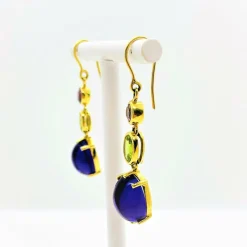 Boucles d'Oreilles Améthyste et Péridot