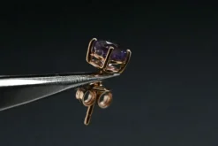 Boucles d'oreilles améthyste en or rose