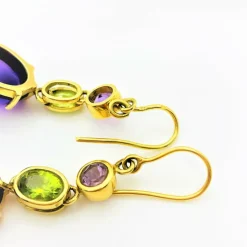 Boucles d'Oreilles Améthyste et Péridot
