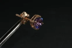 Boucles d'oreilles améthyste en or rose