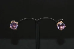 Boucles d'oreilles améthyste en or rose
