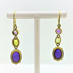 Boucles d'Oreilles Améthyste et Péridot