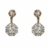 Boucles d'oreilles anciennes diamants trembleuses