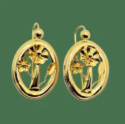 Boucles d'oreilles anciennes or jaune
