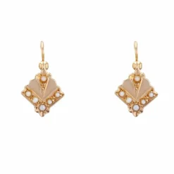 Boucles d'oreilles anciennes dormeuses perles fines