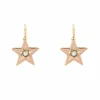 Boucles d'oreilles anciennes étoiles or rose perles