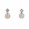 Boucles d'oreilles anciennes diamants perles
