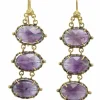 Boucles d'oreilles anciennes en or et améthyste