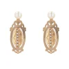 Boucles d'oreilles anciennes perles et ses pendants or rose perles fines