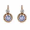 Boucles d'oreilles anciennes saphirs diamants dormeuses