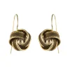 Boucles d'oreilles anciennes noeuds d'or et de cheveux
