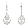 Boucles d'oreilles anciennes or blanc diamants