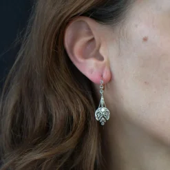 Boucles d'oreilles anciennes diamants Belle époque