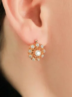 BOUCLES D'OREILLES ANCIENNES OR & DIAMANTS