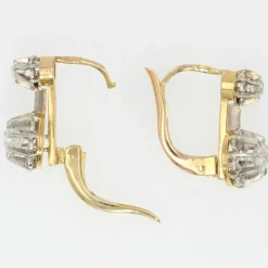 Boucles d'oreilles anciennes diamants trembleuses