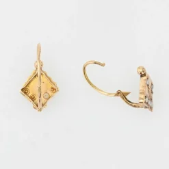 Boucles d'oreilles anciennes dormeuses perles fines