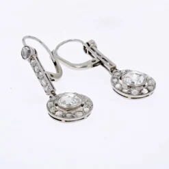 Boucles d'oreilles anciennes diamants taillés en rose