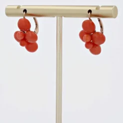 Boucles d'oreilles anciennes perles de corail