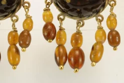 Boucles d'oreilles anciennes en or piqué écaille de tortue