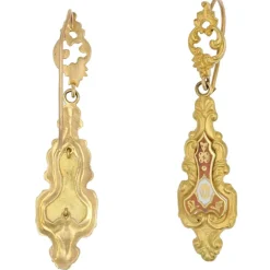 Boucles d'oreilles anciennes émaillées