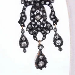 BOUCLES D'OREILLES ANCIENNES - OR ROSE ET ARGENT - ÉPOQUE VICTORIENNE
