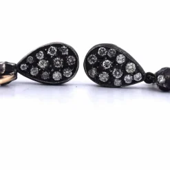 BOUCLES D'OREILLES ANCIENNES EN OR ET ARGENT - ÉPOQUE VICTORIENNE