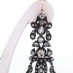BOUCLES D'OREILLES ANCIENNES - OR ROSE ET ARGENT - ÉPOQUE VICTORIENNE