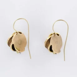 Boucles d'oreilles anciennes noeuds d'or et de cheveux