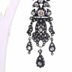 BOUCLES D'OREILLES ANCIENNES - OR ROSE ET ARGENT - ÉPOQUE VICTORIENNE