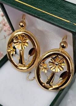 Boucles d'oreilles anciennes or jaune