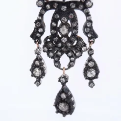 BOUCLES D'OREILLES ANCIENNES - OR ROSE ET ARGENT - ÉPOQUE VICTORIENNE