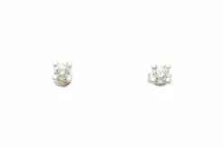 Boucles d'oreilles Années 70 en or blanc 18 carats serties de diamant