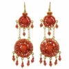 Boucles d'oreilles antiques en or corail