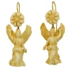 Boucles d'oreilles antiques en or sculptées en ivoire