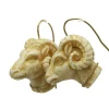 Boucles d'oreilles antiques ivoire sculpté