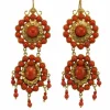 Boucles d'oreilles antiques en or corail