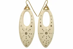 Boucles d'oreilles antiques en or piqué ivoire