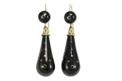 Boucles d'oreilles antiques en or piqué écaille de tortue