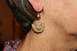 Boucles d'oreilles antiques Camées de lave