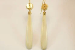 Boucles d'oreilles antiques en or piqué ivoire