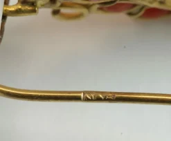 Boucles d'oreilles antiques en or corail