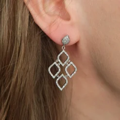 Boucles d'oreilles "arabesques" diamants