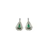 Boucles d'oreilles Art Déco Emeraudes Diamants Onyx