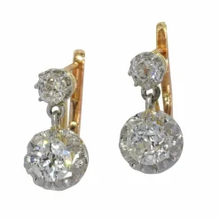 Boucles d'oreilles Art Déco Diamants : L'élégance des années 1920 en or et platine