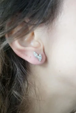 Boucles d'oreilles Art déco or blanc diamants