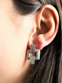 Boucles d'oreilles Art déco Platine Diamant