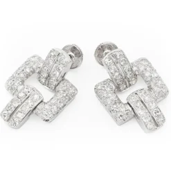 Boucles d'oreilles Art déco Platine Diamant